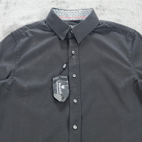 Buttercloth Shirt Mens Small Black Moon In Black Short Sleeve Button Up Casual - Picture 4 of 15